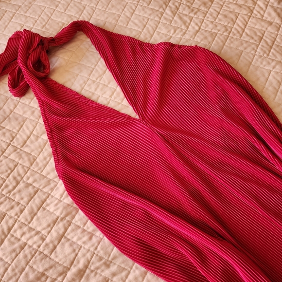 Pink Ribbed Halter Dress - Picture 2 of 4